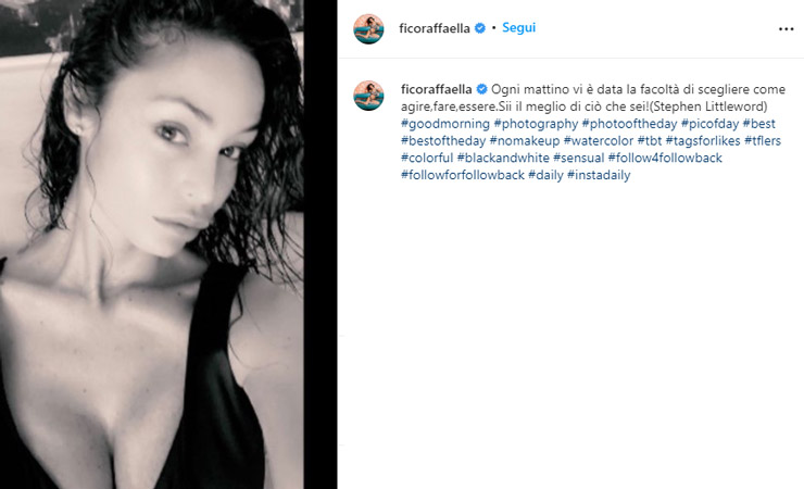 Raffaella Fico senza trucco su Ig