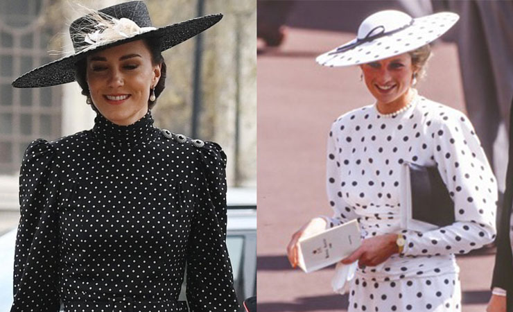 Kate Middleton e Lady Diana vestito a pois
